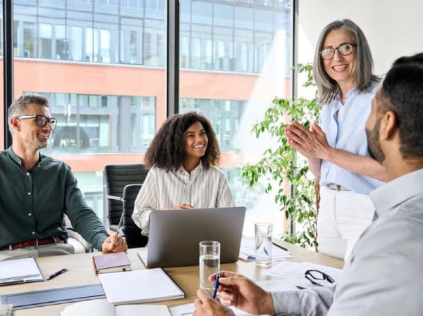 Professional speaking opportunities in corporate team meeting